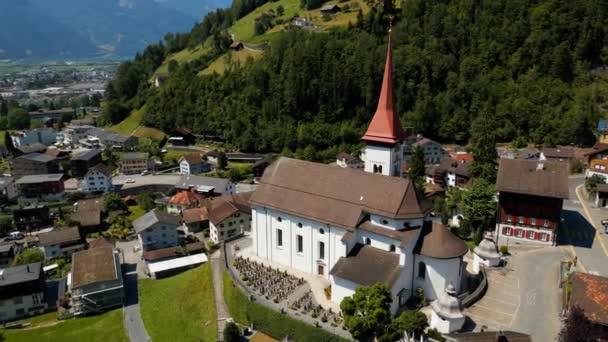 Village Burglen Switzerland Klausen Pass Travel Photography — ストック動画