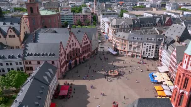 Square Historic City Center Frankfurt Travel Photography — Wideo stockowe