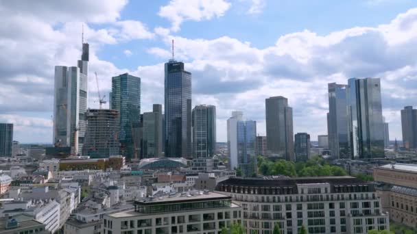 Skyscrapers Frankfurt Financial District Travel Photography — Stockvideo