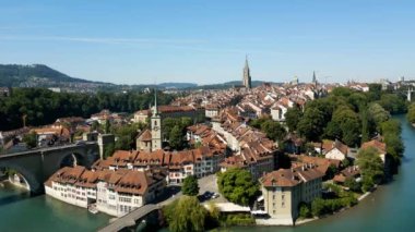 City of Bern in Switzerland from above - the capital city aerial view - travel photography