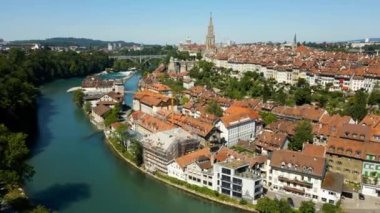 River Aare in the city of Bern Switzerland - view from above - travel photography