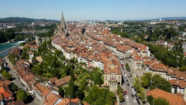 Historic District Bern Switzerland Capital City Aerial View Travel Photography — Wideo stockowe