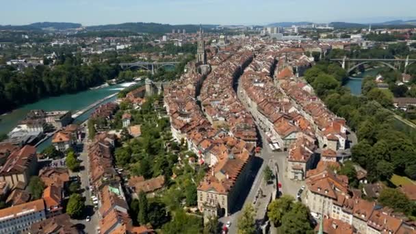 City Bern Switzerland Capital City Aerial View Travel Photography — Stockvideo