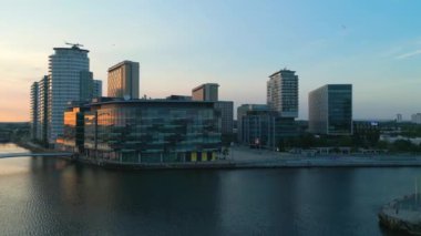 Media City UK district in Manchester - drone photography