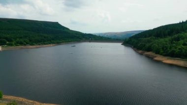 Ladybower Reservoir at Peak District National Park - aerial view - drone photography