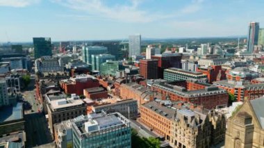 Aerial view over Manchester Deansgate - drone photography