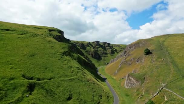 Peak District National Park Aerial View Drone Photography — Vídeo de stock