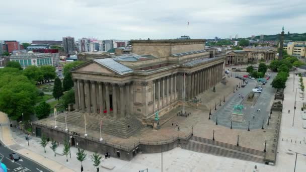 George Hall Liverpool Aerial View Drone Photography — Stockvideo