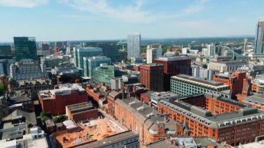 Aerial view over Manchester Deansgate - drone photography