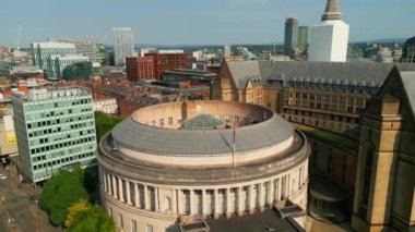 Central Library of Manchester from above - drone photography