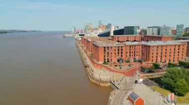 Albert Docks in the city of Liverpool - aerial view - drone photography