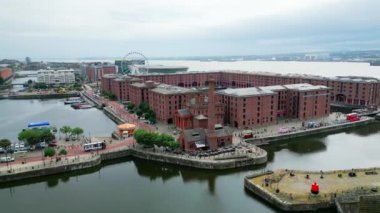 Albert Docks in the city of Liverpool - aerial view - drone photography
