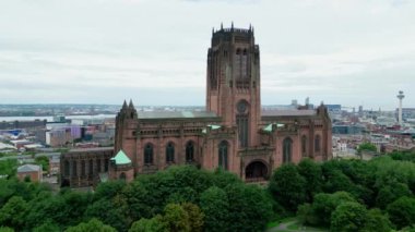 Liverpool Cathedral from above - aerial view - drone photography