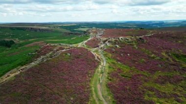 Higger Tor at the Peak District National Park - aerial view - drone photography