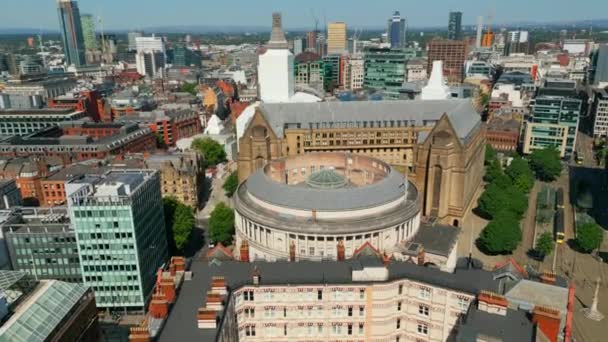 Central Library Manchester Drone Photography — Stok video