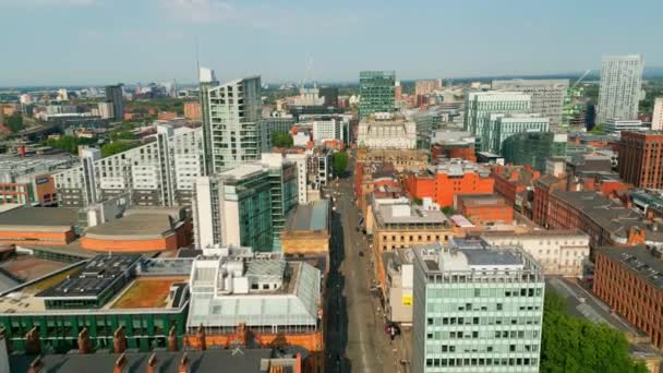 Aerial View City Manchester Drone Photography — Stock video