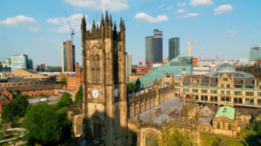 Manchester Cathedral - aerial view - drone photography