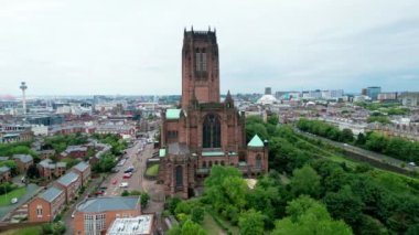 Liverpool Cathedral from above - aerial view - drone photography