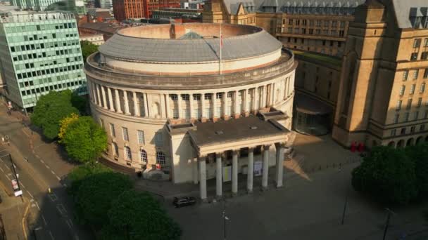 Central Library Manchester Drone Photography — Vídeo de stock