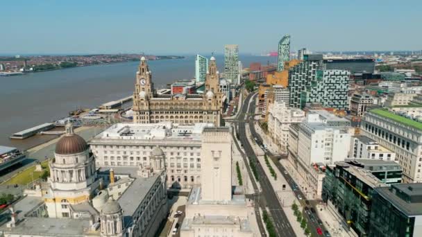 Flight City Liverpool Drone Photography — Stock video