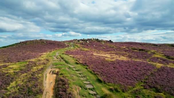 Higger Tor Peak District National Park Aerial View Drone Photography — Stock videók