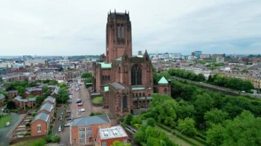 Cathedral of Liverpool - aerial view - LIVERPOOL, UNITED KINGDOM - AUGUST 16, 2022