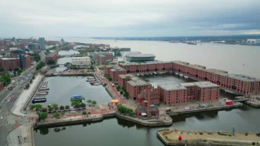 Albert Dock Liverpool from above - LIVERPOOL, UNITED KINGDOM - AUGUST 16, 2022