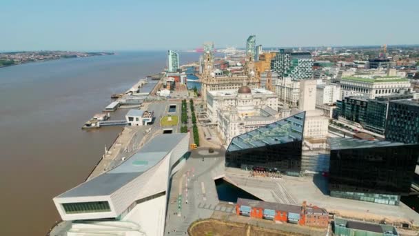 Flight Pier Head Liverpool Liverpool United Kingdom August 2022 — Vídeo de stock