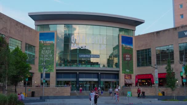 Quayside Shopping Center Manchester Media City Manchester United Kingdom August — Stok video