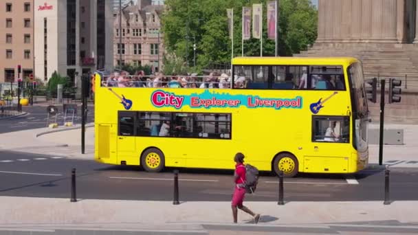 City Sightseeing Bus Liverpool Liverpool United Kingdom August 2022 — Video