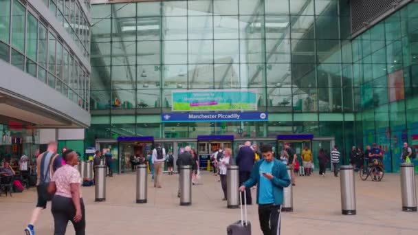 Manchester Piccadilly Station Main Railway Station Manchester United Kingdom August — Stockvideo