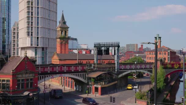 Deansgate Castlefield Station Manchester Manchester United Kingdom August 2022 — Stockvideo