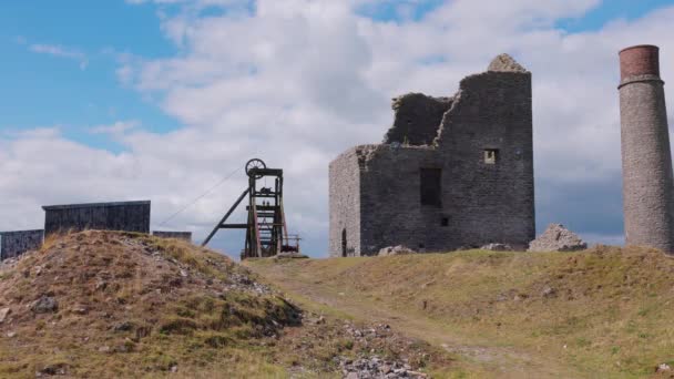 Ancient Ruins Magpie Mine Peak District Travel Photography — Stock Video
