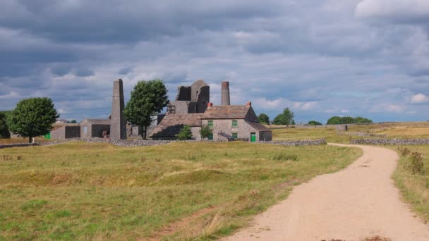 Ancient Ruins Magpie Mine Peak District Travel Photography — Stock Video