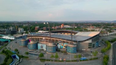 Etihad Stadium of Manchester City - aerial view - MANCHESTER, UNITED KINGDOM - AUGUST 15, 2022