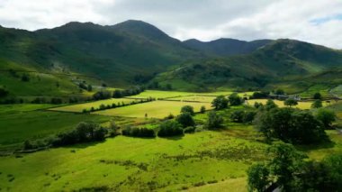 The amazing mountains and valleys at Lake District National Park in England - aerial view - drone photography