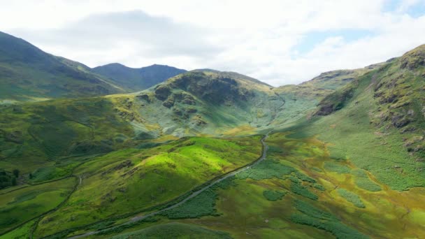 Beautiful Nature Lake District National Park Drone Photography — Video Stock