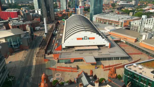 Manchester Central Station Aerial View Manchester United Kingdom August 2022 — Stok video