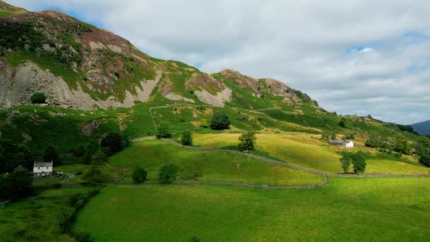 Amazing Landscape Lake District National Park Drone Photography — Vídeos de Stock