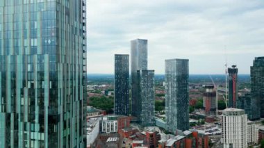 Famous Beetham Tower and Hilton Hotel in Manchester - MANCHESTER, UNITED KINGDOM - AUGUST 15, 2022