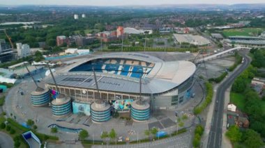 Etihad Stadium of Manchester City - aerial view - MANCHESTER, UNITED KINGDOM - AUGUST 15, 2022