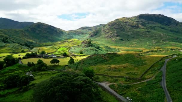Wonderful Lake District National Park Drone Photography — Stock video