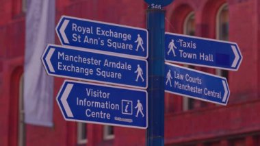 Direction signs in the city of Manchester - travel photography