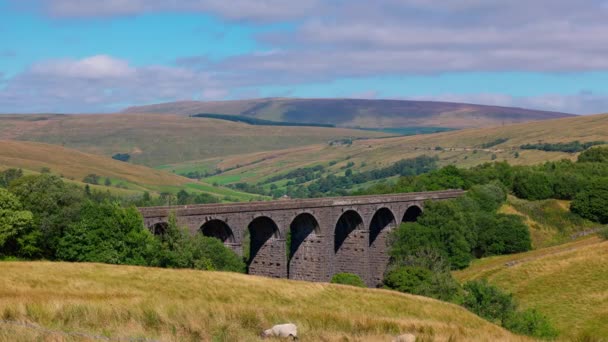 Beautiful Viaduct Yorkshire Dales National Park Travel Photography — Video Stock