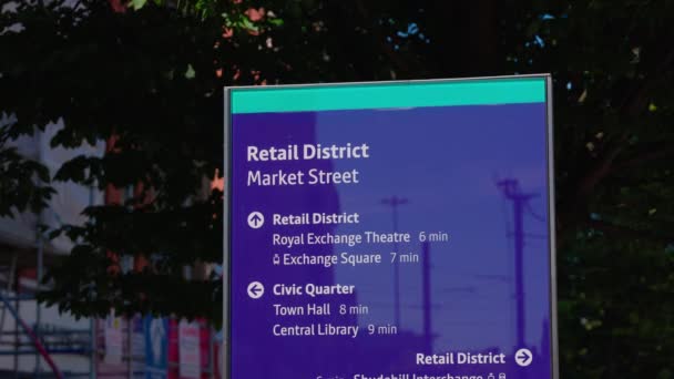 Manchester Merkezindeki Market Caddesi Nde Perakende Bölgesi Manşetçi Birleşik Kingdom — Stok video