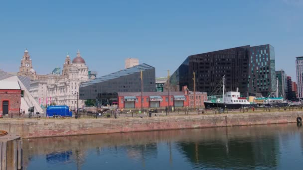 Όμορφη Προβλήτα Του Liverpool Merseyside Liverpool Ηνωμενο Βασιλειο Αυγούστου 2022 — Αρχείο Βίντεο