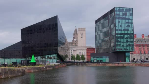 Liverpool Meseyside Daki Modern Binalarıyla Strand Bulvarı Liverpool Kingdom Ağustos — Stok video