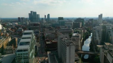Aerial view over the city of Manchester - drone photography