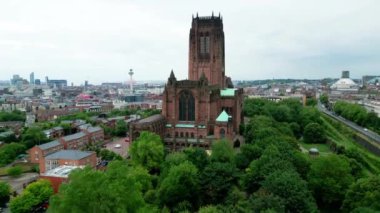 Liverpool Cathedral from above - aerial view - drone photography