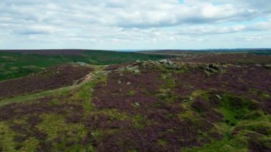 Higger Tor at the Peak District National Park - aerial view - drone photography